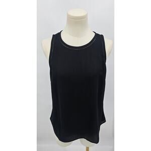 J Crew Black Lattice Tank Minimalist Chic